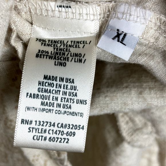 Anthropologie Cloth & Stone Dahl Romper Size XL Beige Animal Print Tencel Linen - Picture 7 of 8